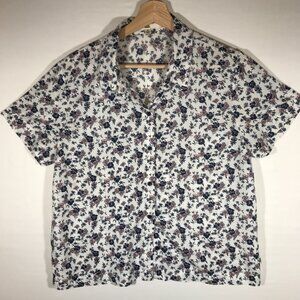 Vans Women's Medium Floral Button Up Short Sleeve Shirt